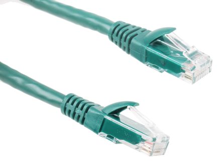 RS PRO Cat6 Ethernet Cable, RJ45 to RJ45, U/UTP Shield, Green PVC Sheath, 1m