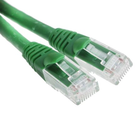 RS PRO Cat6 Ethernet Cable, RJ45 to RJ45, U/UTP Shield, Green PVC Sheath, 2m
