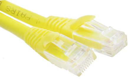 RS PRO Cat6 Ethernet Cable, RJ45 to RJ45, U/UTP Shield, Yellow LSZH Sheath, 500mm