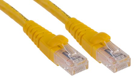 RS PRO Cat6 Ethernet Cable, RJ45 to RJ45, U/UTP Shield, Yellow PVC Sheath, 1m