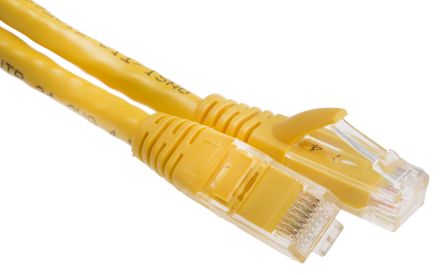 RS PRO Cat6 Ethernet Cable, RJ45 to RJ45, U/UTP Shield, Yellow PVC Sheath, 2m