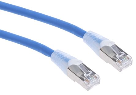 RS PRO Cat6a Ethernet Cable, RJ45 to RJ45, S/FTP Shield, Blue LSZH Sheath, 3m