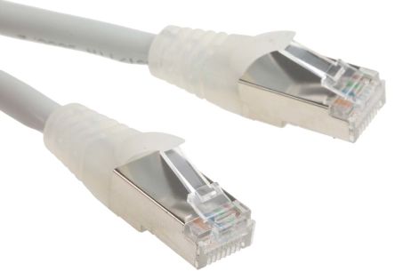 RS PRO Cat6a Ethernet Cable, RJ45 to RJ45, S/FTP Shield, Grey LSZH Sheath, 1m