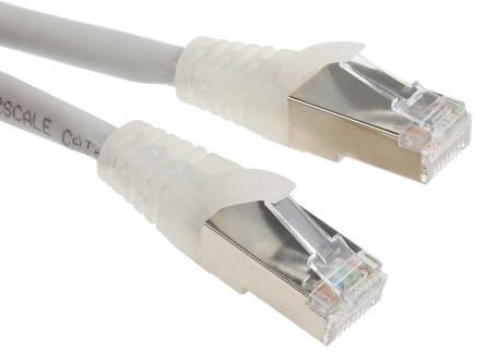 RS PRO Cat6a Ethernet Cable, RJ45 to RJ45, S/FTP Shield, Grey LSZH Sheath, 3m