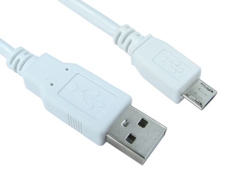 RS PRO Male Male USB A to Male Male Micro USB B Cable, 5m