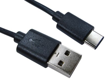 RS PRO Male Male USB C to Male Male USB 2.0 Cable, 0.5m