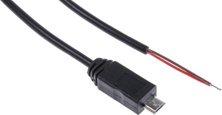 RS PRO Male Micro USB B to Free End Cable, 1.8m