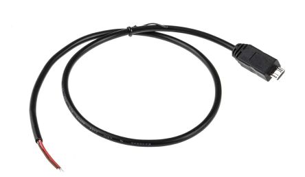 RS PRO Male Micro USB B to Free End Cable, 500mm