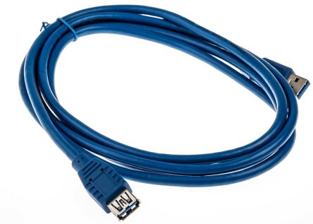 RS PRO Male USB A to Female USB A USB Extension Cable, USB 3.0, 2m