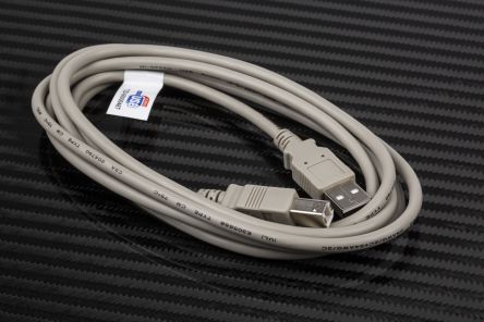 RS PRO Male USB A to Male USB B Cable, USB 2.0, 2m, Grey Sheath