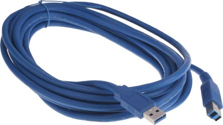 RS PRO Male USB A to Male USB B Cable, USB 3.0, 5m