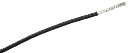 RS PRO Black 0.05 mm² Equipment Wire, 30 AWG, 1/0.25 mm, 100m, 300 V