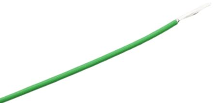 RS PRO Green 0.05 mm² Equipment Wire, 30 AWG, 1/0.25 mm, 100m, 300 V