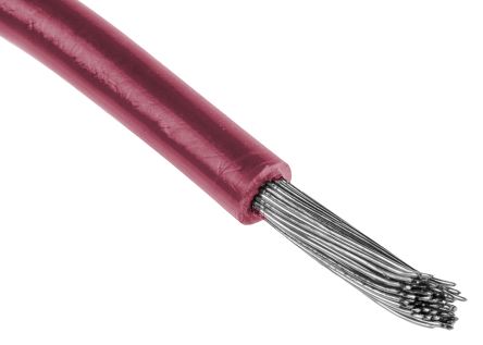 RS PRO Red 0.2 mm² Hook Up Wire, 24 AWG, 11/0.16 mm, 100m, UL3266 Wire Style