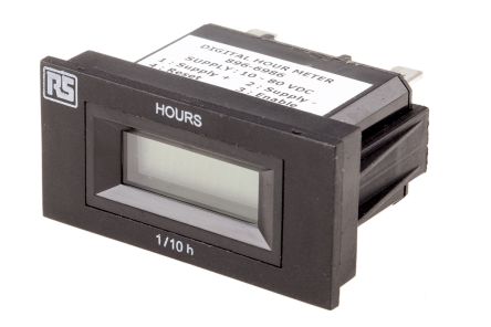 RS PRO Hour Meter Counter, 6 Digit, 10 to 80 V DC (896-6986)