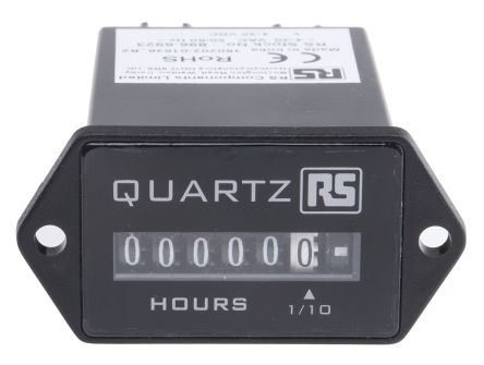 RS PRO Hour Meter Counter, 6 Digit, 50Hz, 4 to 30 V AC/DC (896-6923)