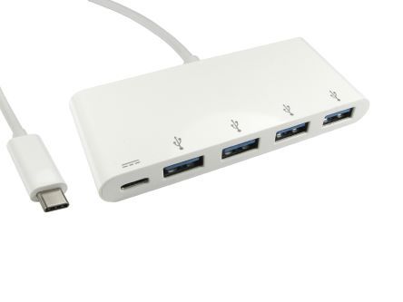 RS PRO 4x USB C Port Hub, USB 3.0 - USB Powered