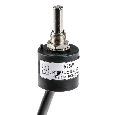 RS PRO 10kΩ Rotary Potentiometer 1-Gang Panel Mount, 22mm Shaft Length