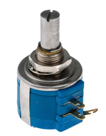 RS PRO 1kΩ Rotary Potentiometer 10-Turns 1-Gang Panel Mount