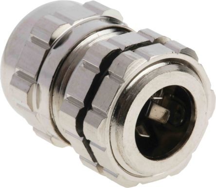 RS PRO Cable Gland, M16 Max. Cable Dia. 8mm, Nickel Plated Brass, Metallic, 4mm Min. Cable Dia., IP68, with Locknut