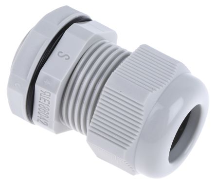 RS PRO Cable Gland, M20 Max. Cable Dia. 14mm, Nylon, Grey, 10mm Min. Cable Dia., IP68, with Locknut (822-9757)