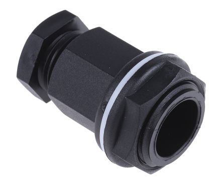 RS PRO Cable Gland, M20 Max. Cable Dia. 7mm, Plastic, Black, 4mm Min. Cable Dia., IP55, with Locknut