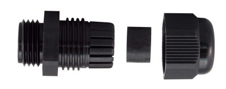 RS PRO Cable Gland, M20 x 1.5 Max. Cable Dia. 12mm, Nylon, Black, 8mm Min. Cable Dia., IP68, Without Locknut