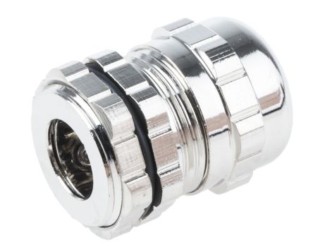 RS PRO Cable Gland, PG11 Max. Cable Dia. 10mm, Nickel Plated Brass, Metallic, 5mm Min. Cable Dia., IP68, with Locknut