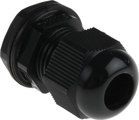 RS PRO Cable Gland, PG11 Max. Cable Dia. 10mm, Nylon, Black, 5mm Min. Cable Dia., IP68, with Locknut