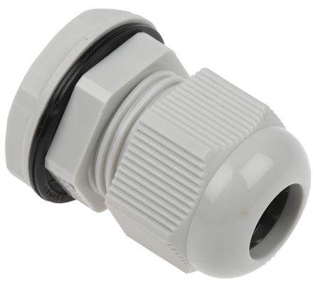 RS PRO Cable Gland, PG11 Max. Cable Dia. 10mm, Nylon, Grey, 5mm Min. Cable Dia., IP68, with Locknut (822-9653)