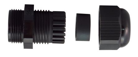 RS PRO Cable Gland, PG21 Max. Cable Dia. 18mm, Nylon, Black, 13mm Min. Cable Dia., IP68, Without Locknut