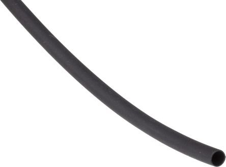 RS PRO Heat Shrink Tubing, Black 2.4mm Sleeve Dia. x 25m Length 2:1 Ratio (666-868)