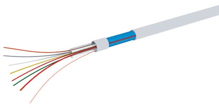 RS PRO Control Cable, 10 Cores, Screened, 100m, White PVC Sheath, 24 AWG