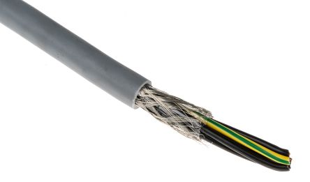 RS PRO Control Cable, 7 Cores, 1 mm², CY, Screened, 50m, Grey PVC Sheath, 17 AWG