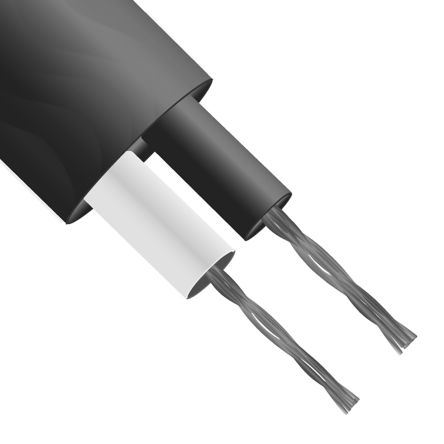 RS PRO Thermocouple Wire, PFA Sheath Flat Pair, Type J, 7/0.2mm, 10m