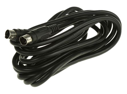 RS PRO Male Mini-DIN to Male Mini-DIN Black DIN Cable 3m