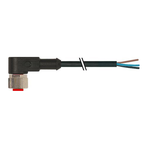 RS PRO Right Angle Female M12 to Free End Sensor Actuator Cable, 4 Core, PUR, 5m