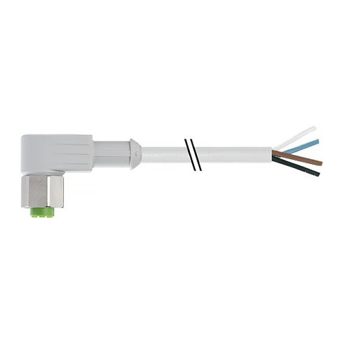 RS PRO Right Angle Female M12 to Free End Sensor Actuator Cable, 8 Core, PUR, 2m