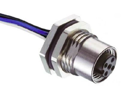RS PRO Straight Female M12 to Free End Sensor Actuator Cable, 5 Core, 100mm