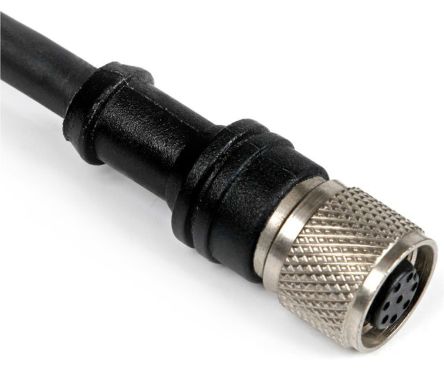 RS PRO Straight Female M12 to Free End Sensor Actuator Cable, 8 Core, Polyurethane PUR, 2m