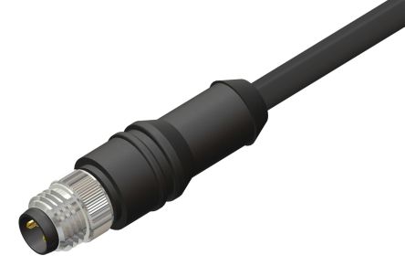 RS PRO Straight Male M8 to Free End Sensor Actuator Cable, 4 Core, 2m