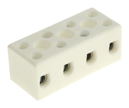 RS PRO 4-Way Non-Fused Terminal Block, 15 to 57A, Screw Down Terminals, 8 AWG, Screw