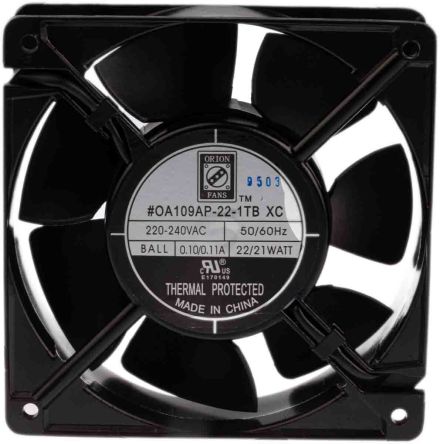 RS PRO 230 V AC, AC Axial Fan, 120 x 120 x 38mm, 222.6m³/h, 22W