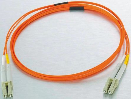 RS PRO LC to LC Duplex Multi Mode OM1 Fibre Optic Cable, 62.5/125μm, Orange, 3m