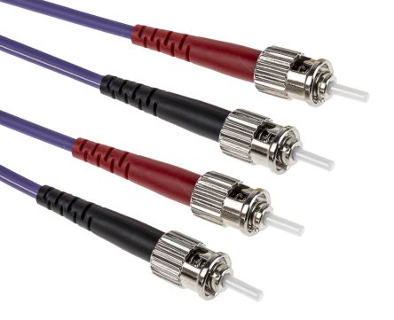 RS PRO SC to LC Simplex Multi Mode OM3 Fibre Optic Cable, 50/125μm, Purple, 10m