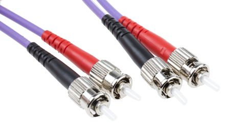 RS PRO SC to LC Duplex Multi Mode OM3 Fibre Optic Cable, 50/125μm, Purple, 2m