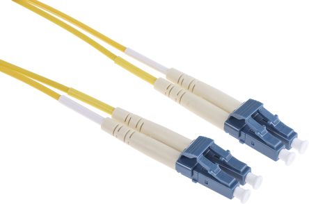 RS PRO LC to LC Duplex Single Mode OS1 Fibre Optic Cable, 9/125μm, Yellow, 2m