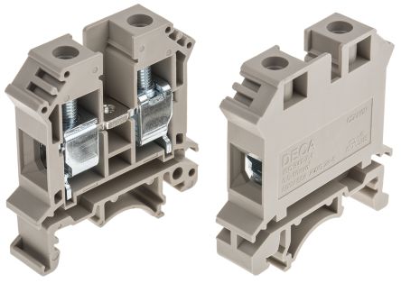 RS PRO Beige Din Rail Terminal, 24 to 6 AWG, 2.5mm², 800 V