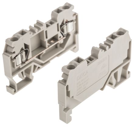 RS PRO Beige Din Rail Terminal, 28 to 12 AWG, 2.5mm², 800 V