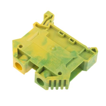RS PRO Green/Yellow Earth Terminal Block, 10 to 6 AWG, 10mm²